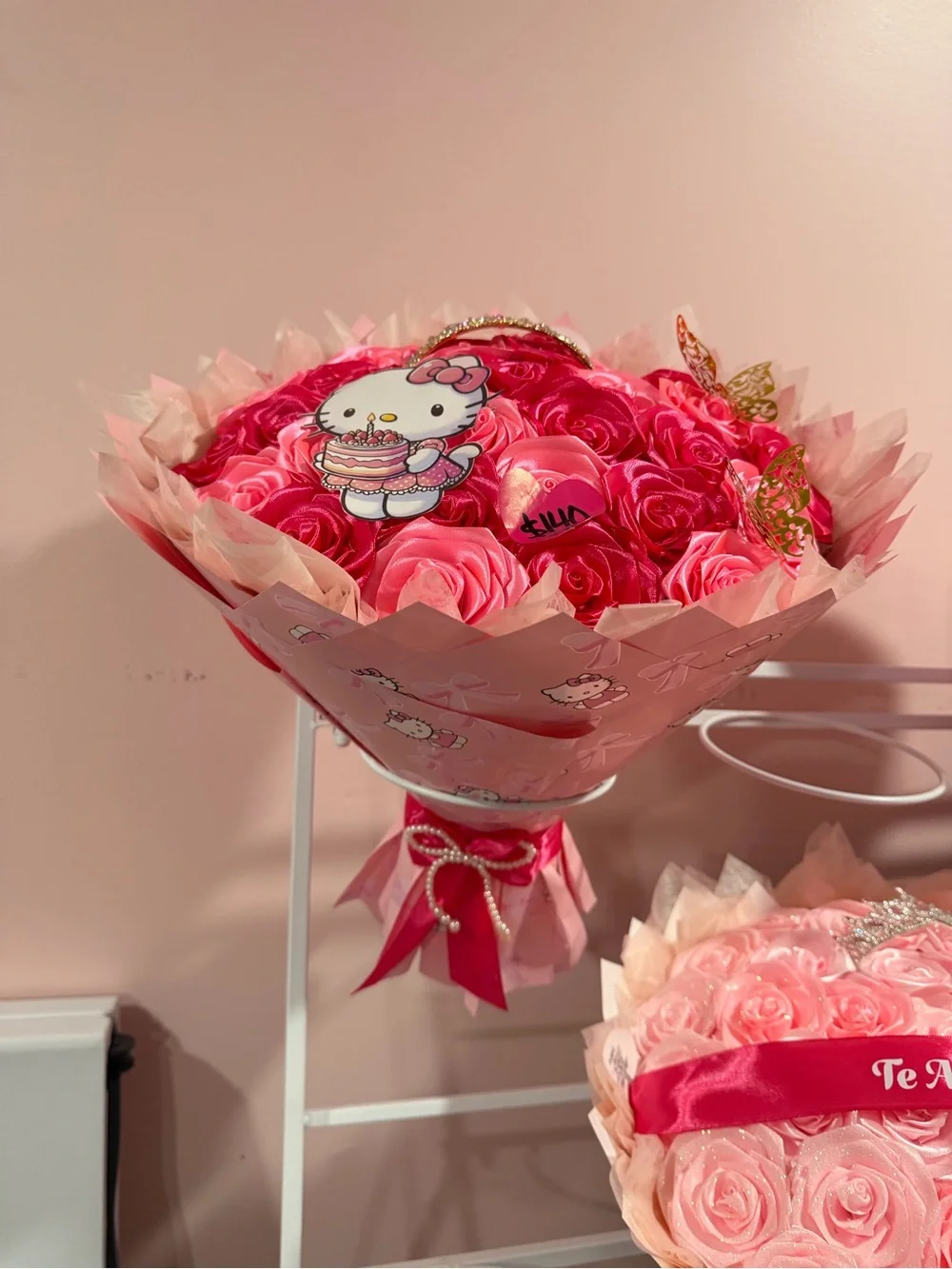 Hello Kitty Pink Rose Bouquet with Character Topper